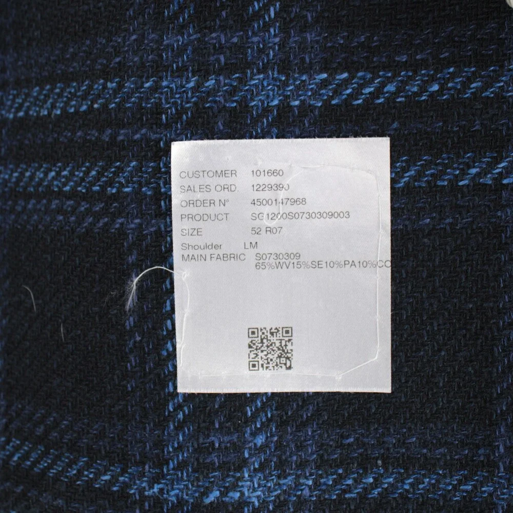 Sartorio Kiton NWT Wool Blend Sport Coat Size 52R (42R US) In Blue Plaid